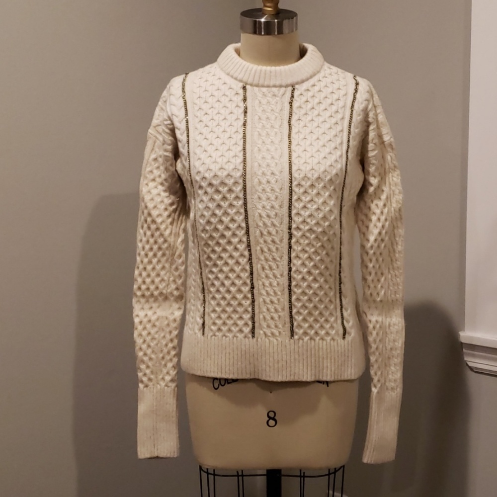 Michael kors chain trim merino wool & cashmere